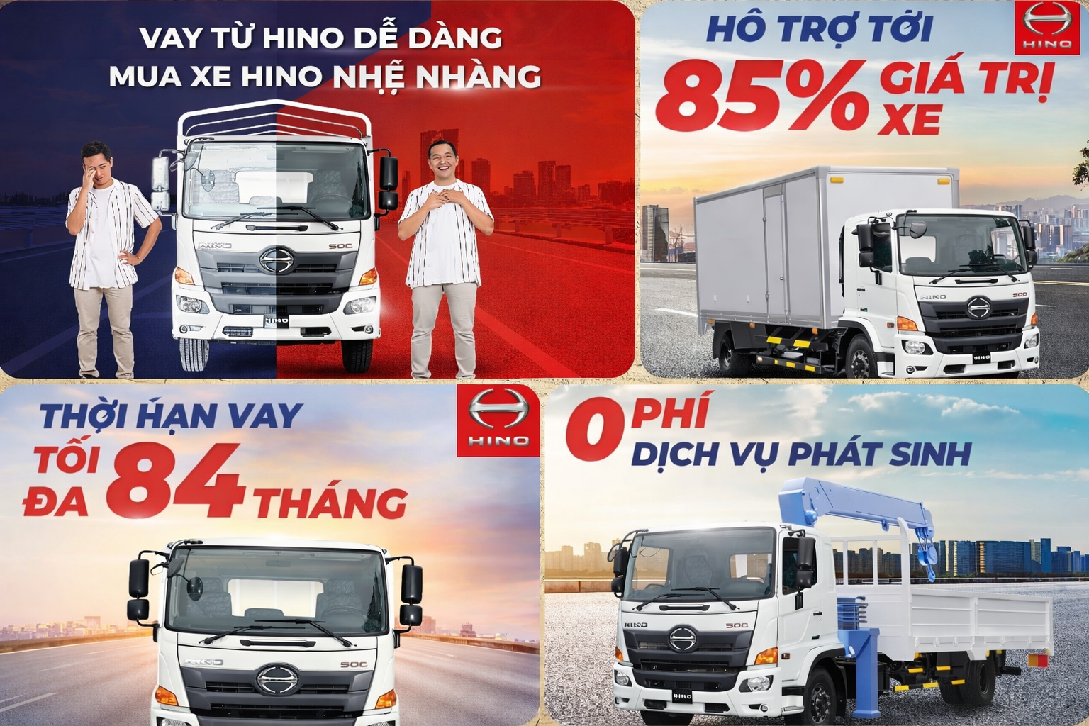 Vay mua Hino dễ dàng từ gói vay HFS lên đến 85% giá trị xe